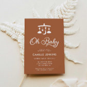 Invitation minimaliste Oh Baby shower moderne