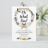 Invitation Minimaliste Oh What Fun Fête de Noël à main levée (Debout devant)