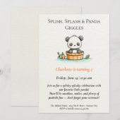 Invitation minimaliste Panda Pool (Devant / Derrière)