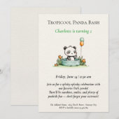 Invitation minimaliste Panda Pool (Devant / Derrière)