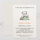 Invitation minimaliste Panda Pool (Devant / Derrière)