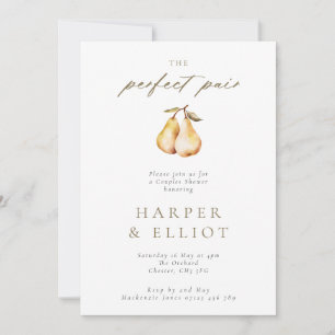 Invitation Minimaliste Parfait Paire Botanique Couples Douche