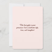 Invitation minimaliste personnalisée 40e anniversa (Dos)