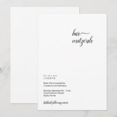 Invitation minimaliste personnalisée Bar Mitzvah (Devant / Derrière)