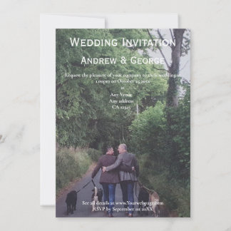 Invitation Minimaliste photo Gay Mariage LGBTQ