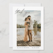 Invitation Minimaliste photo Mariage violet (Devant)