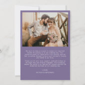 Invitation Minimaliste photo Mariage violet (Dos)