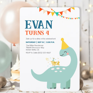 Invitation minimaliste pour l'anniversaire des gar