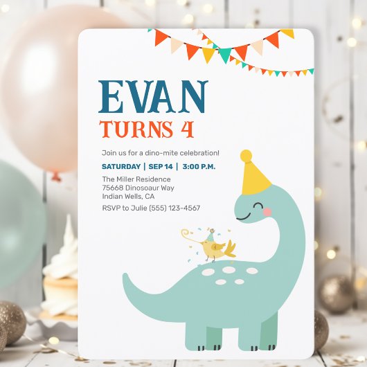 Invitation minimaliste pour l'anniversaire des gar