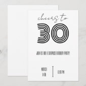 Invitation minimaliste pour les 30 ans (Devant / Derrière)