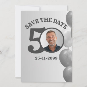 Invitation minimaliste pour les 50 ans d'un homme