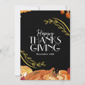 Invitation minimaliste pour Thanksgiving, dîner de (Devant)
