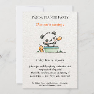 Invitation minimaliste pour une fête de panda au b