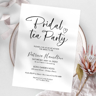 Invitation minimaliste pour une fête de thé de mar
