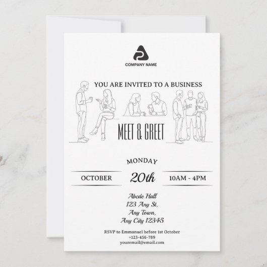 Invitation minimaliste pour une rencontre professi (Devant)