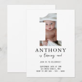 Invitation minimaliste Premier anniversaire Photo  (Devant / Derrière)