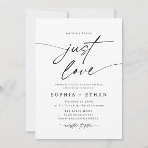 Invitation Minimaliste Rien de fantaisie Juste amour Écriture