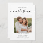 Invitation Minimaliste Romantique Couple Douche (Devant / Derrière)