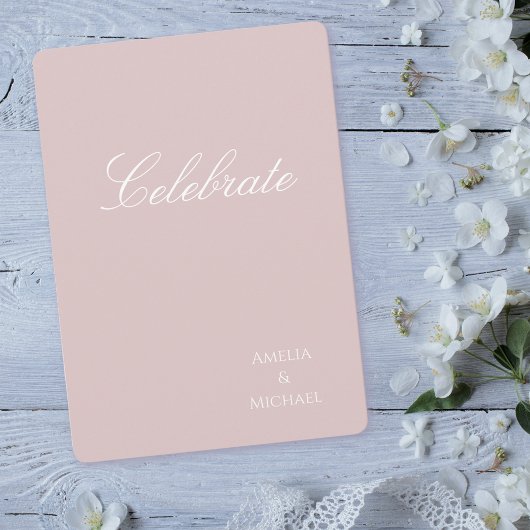 Invitation Minimaliste rose et blanc