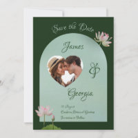 Minimaliste rose et lotus vert doux enregistrer la