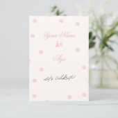 Invitation minimaliste rose pour anniversaire doux (Debout devant)