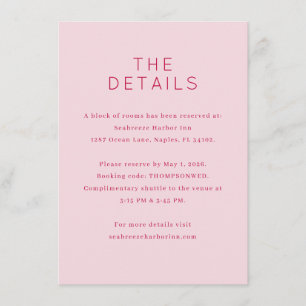 Invitation minimaliste rose sophistiquée