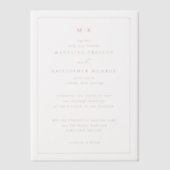 Invitation minimaliste rose sophistiquée (Recto)