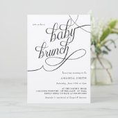 Invitation Minimaliste Rustique Boho Genre Neutre Bébé Brunch (Debout devant)