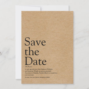 Invitation Minimaliste Rustique Définition Enregistrer la Dat
