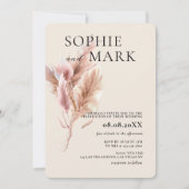 Invitation Minimaliste Rustique Pampas Boho Grass Avec Photo (Devant)