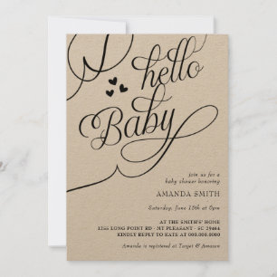 Invitation Minimaliste Rustique Sexe Neutre Bonjour Baby show