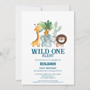 Invitation Minimaliste Safari Wild One pour Annive