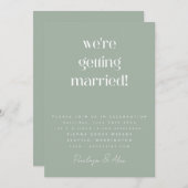 Invitation Minimaliste Sage Green Élégant Mariage moderne (Devant / Derrière)