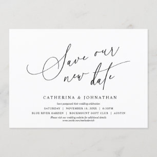 Invitation Minimaliste, Sauvegarder notre nouvelle date, Chan