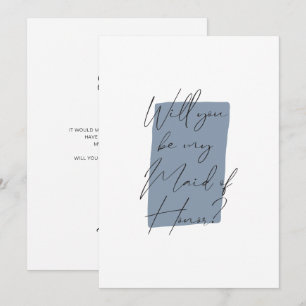 Invitation Minimaliste serez-vous ma servante d'honneur Dusty