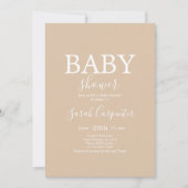 Invitation minimaliste simple Baby shower fille (Devant)