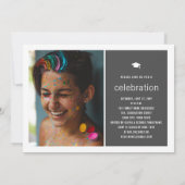 Invitation Minimaliste Simple Graduate Photo Party (Dos)