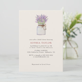 Invitation Minimaliste Simple Lavande Fête de Mariage
