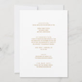 Invitation Minimaliste simple|Mariage avant et arrière Gold (Dos)