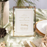 Invitation Minimaliste simple|Mariage de trame informel Gold<br><div class="desc">Ce faire-part de mariage simple minimaliste|or à cadre informel est parfait pour un mariage élégant. Le design classique comprend un cadre de bordure doré de base et une typographie dorée et blanche élégante,  avec un look minimaliste moderne. QSD117</div>