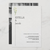 INVITATION MINIMALISTE SIMPLE MARIAGE NOIR ET BLANC (Devant / Derrière)