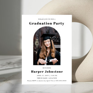 Invitation Minimaliste Simple Photo Graduation Party