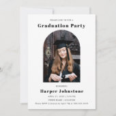 Invitation Minimaliste Simple Photo Graduation Party (Devant)