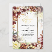 Invitation Minimaliste simple Rose Gold Frame Mariage (Devant)