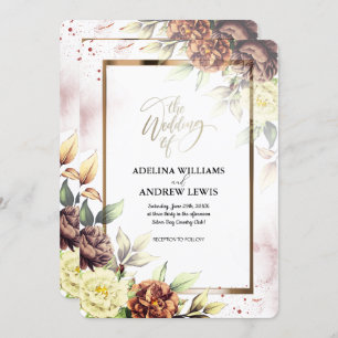 Invitation Minimaliste simple Rose Gold Frame Mariage