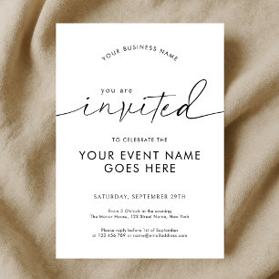 Invitation Minimaliste Simple Vous êtes Invité Evénement d'en
