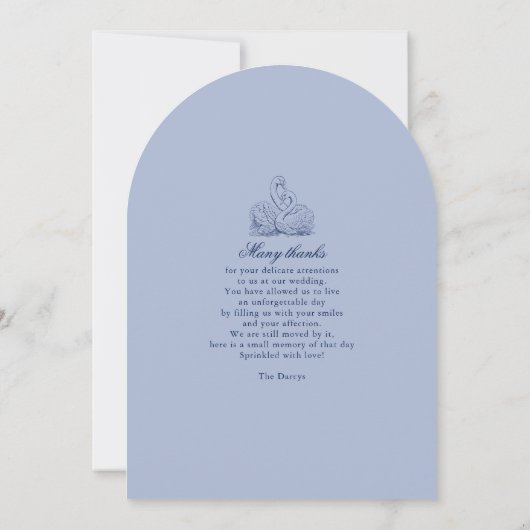 Invitation Minimaliste Sketched Love Swans Mariage Photo Merc (Dos)