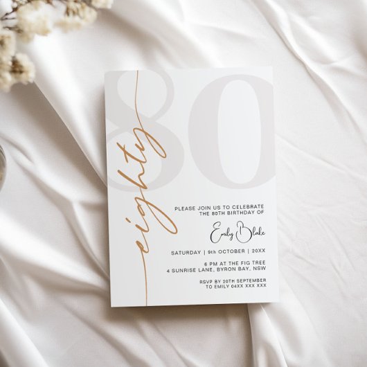 Invitation minimaliste Soixante-dix-huitième anniv