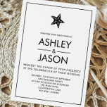 Invitation minimaliste Starfish Beach Wedding<br><div class="desc">Moderne. Minimal. Ce faire-part de mariage utilise des lignes épurées et des polices de caractères classiques pour créer un look élégant pour votre journée spéciale. La simple étoile de mer transporte votre thème tropical,  tout en gardant le design simple.</div>