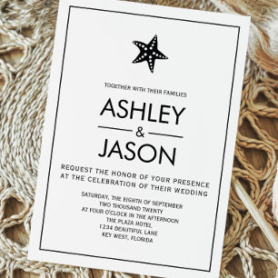 Invitation minimaliste Starfish Beach Wedding